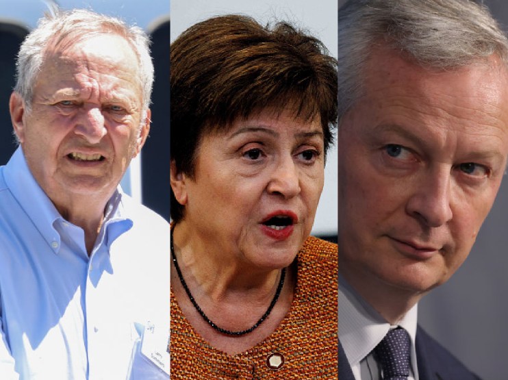 L-R: Larry Summers, Kristilina Georgieva and Bruno le Maire (GETTY)