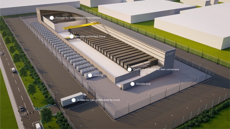 A CGI rendering of the proposed SMR from Copenhagen Atomics
