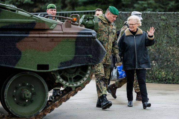 Defense Minister Lambrecht Visits Bundeswehr Unit Using Marder Infantry Fighting Vehicles
