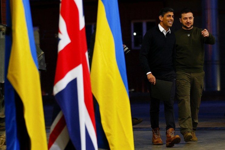 Ukrainian President, Volodymyr Zelensky and British Prime Minister Rishi Sunak. Photo: Getty