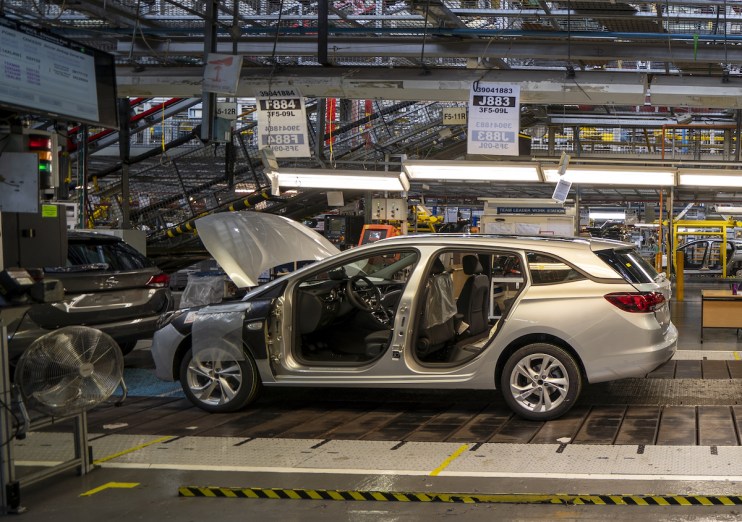 Astra assembly line at Vauxhall's plant in Ellesmere Port, Cheshire