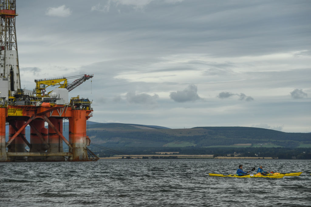 Oil Rigs Parked In Cromarty Firth Amid Oil Downturn