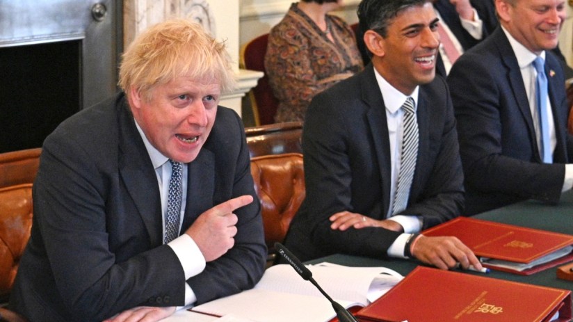 LONDON, ENGLAND &ndash; MAY 24: Prime Minister Boris Johnson speaks during a cabinet meeting at 10 Downing Street on May 24, 2022 in London, England. Photographs of Johnson sharing a drink in Downing Street in 2020 during full lockdown have reignited accusations against him, just before the release of a much-anticipated report on &ldquo;partygate&rdquo;. (Photo by Daniel Leal &ndash; WPA Pool/Getty Images)