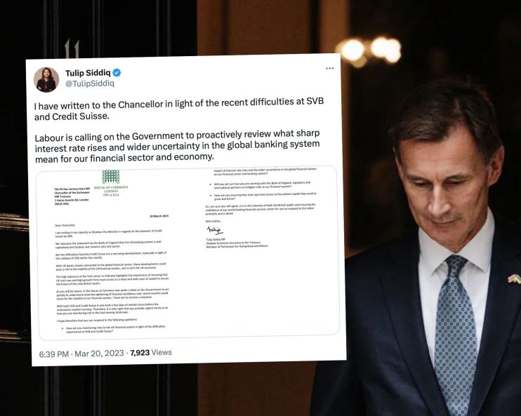 Tulip Siddiq has written to Jeremy Hunt