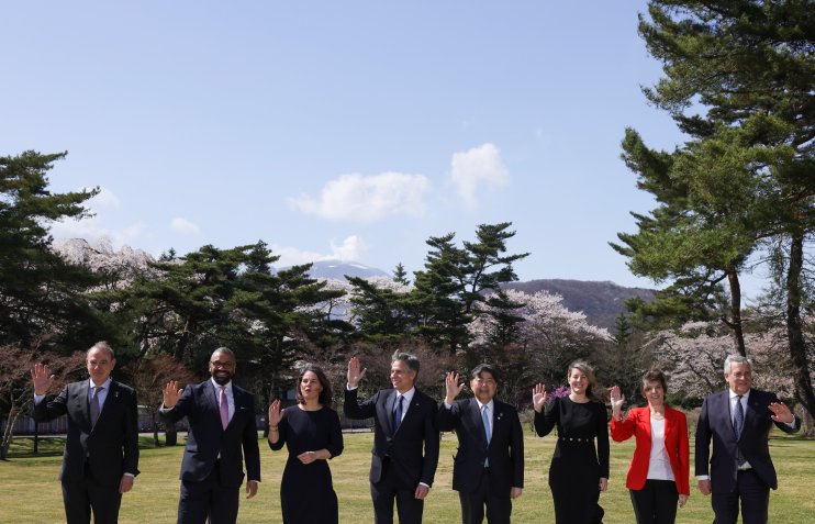 G7 foreign leaders in Japan as they meet to discuss the war in Ukraine being waged by Russia