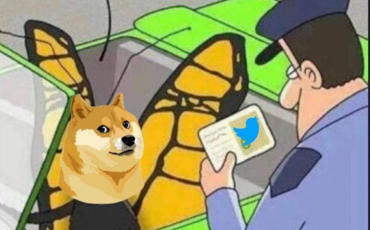 Musk replies to meme dog twitter logo with a meme of his own