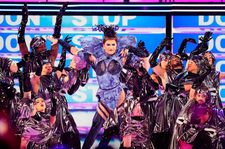 Queen Machine performing during the interval at the semi-final 2 of Eurovision Song Contest at the M&S Bank Arena in Liverpool. Credit: Aaron Chown/PA Wire
