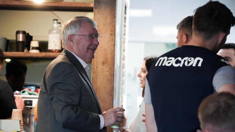Sir Alex Ferguson addressed the Sale team and spoke to player one on one to prepare them for this weekend's Premiership final