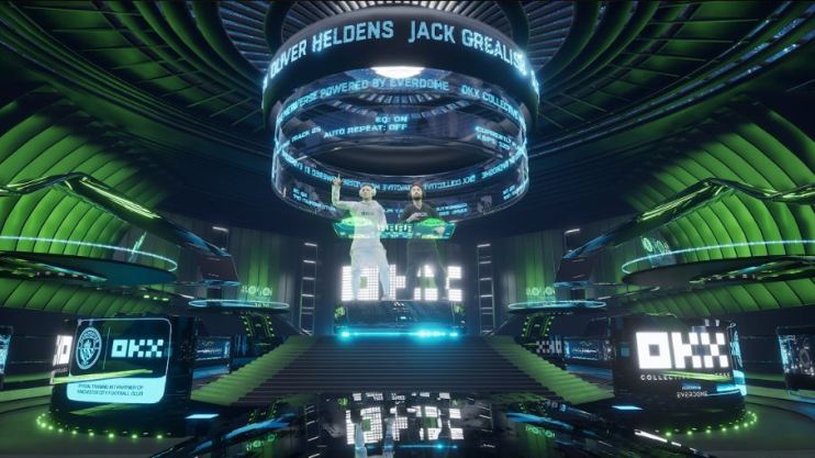 Jack Grealish and Oliver Heldens in OKX metaverse