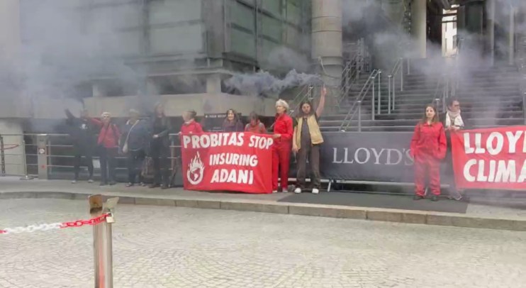 The moment eco activists targeted insurance giant Lloyd's of London