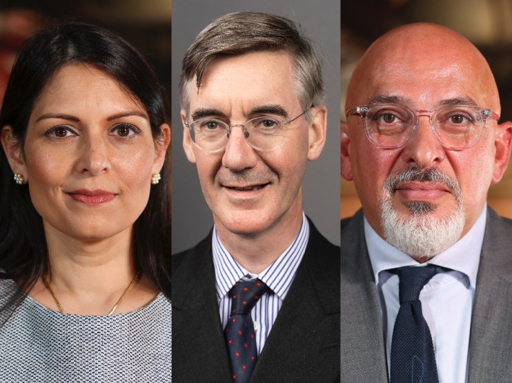 Priti Patel, Jacob Rees-Mogg and Nadhim Zahawi