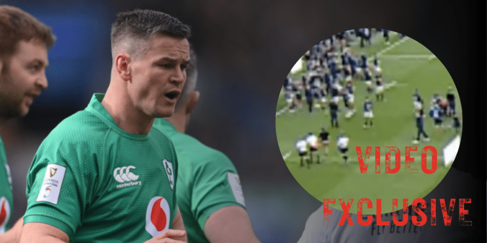 Further questions have been raised about Johnny Sexton’s conduct at the Champions Cup final after Morning Wire obtained new footage showing a second instance of the Ireland No10 apparently having to be ushered away from confronting officials. (Main Photo by Stu Forster/Getty Images)