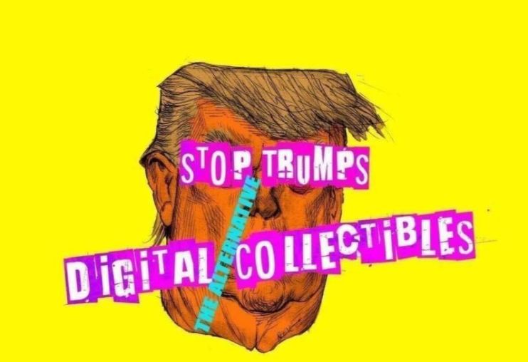 Planet Crypto&rsquo;s &lsquo;Stop Trumps&rsquo; NFT collection has gone on display at The Glassfront Shop on Kensington Park Road, Notting Hill.