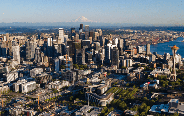 Drone view of Seattle, Washington State, USA ((Wikipedia/Author Spicypepper999/CC0 1.0 Universal (CC0 1.0) Public Domain Dedication) )
