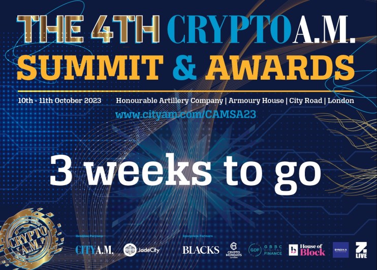 Three weeks to go Crypto AM Summit and Awards