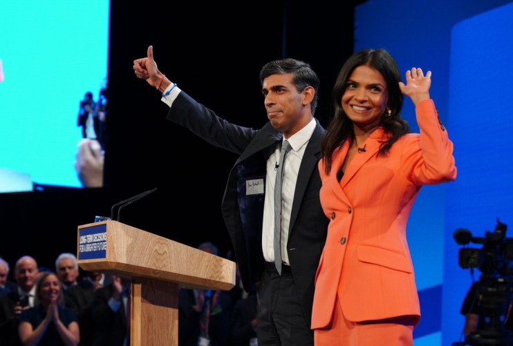 Rishi Sunak was praised by Tory delegates for an &ldquo;amazing&rdquo; conference speech which saw him cancel the Manchester leg of HS2. Photo: PA