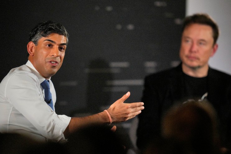 Prime Minister Rishi Sunak (left) and Elon Musk, CEO of Tesla and SpaceX in-conversation in central London, at the conclusion of the second day of the AI Safety Summit on the safe use of artificial intelligence