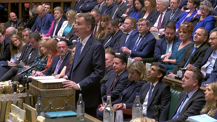 Chancellor of the Exchequer Jeremy Hunt delivers his autumn statement in the House of Commons in London. Picture date: Wednesday November 22, 2023. PA Photo. See PA story POLITICS Budget. Photo credit should read: House of Commons/UK Parliament/PA Wire
