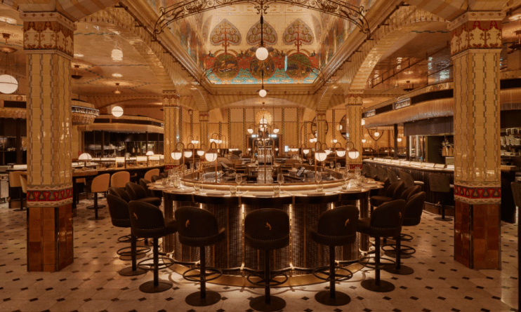 The Harrods Dining Hall has welcomed four new food offerings, including one with a &pound;37 fish and chips