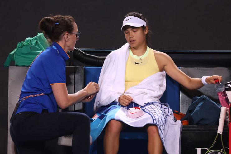 Raducanu received medical attention in the deciding set