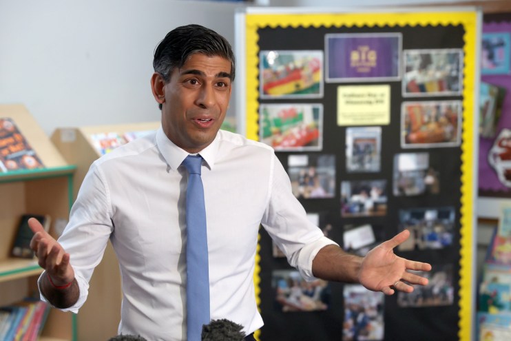 Hard work should be rewarded with tax cuts, Rishi Sunak has said, telling critics who doubt he can turn his party around that he is &ldquo;totally up for the fight&rdquo;. Photo: PA