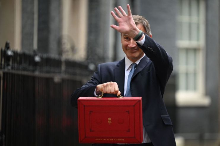 Jeremy Hunt, Chancellor of the Exchequer, outside Downing Street