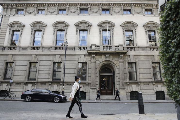 A general view is pictured of the exterior of the private members' Garrick Club, founded in 1831 and situated in the heart of London's West End