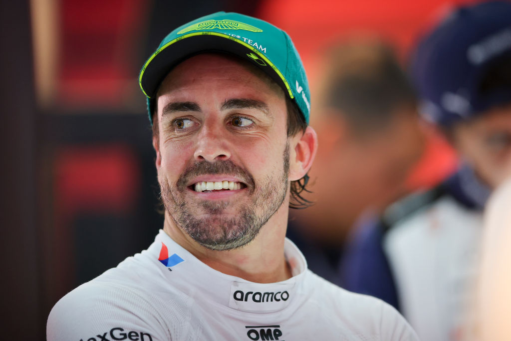 Fernando Alonso drives for Aston Martin.