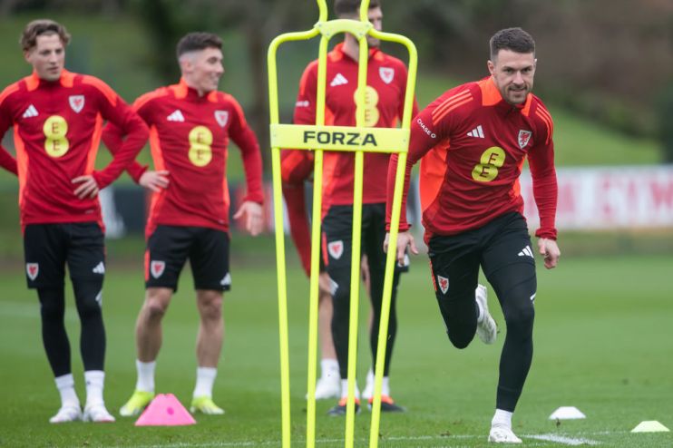 Wales Football Training Session and Press Conference