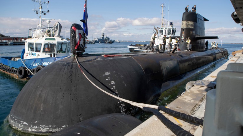 Submarine HMAS Sheean returns alongside to family and friends at Fleet Base West, Rockingham, Western Australia.