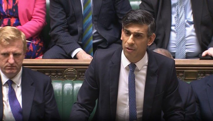 Rishi Sunak will urge Israeli counterpart Benjamin Netanyahu to show restraint in response to Iran&rsquo;s missile attack. Photo: PA