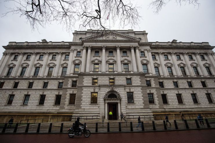 Treasury building in London