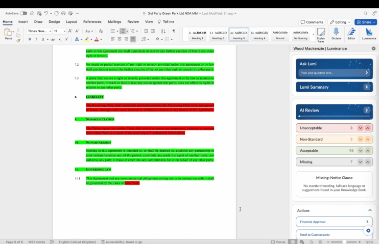Luminance&rsquo;s proprietary legal AI model automates the negotiation of contracts and other legal documents to speed up a lengthy process.