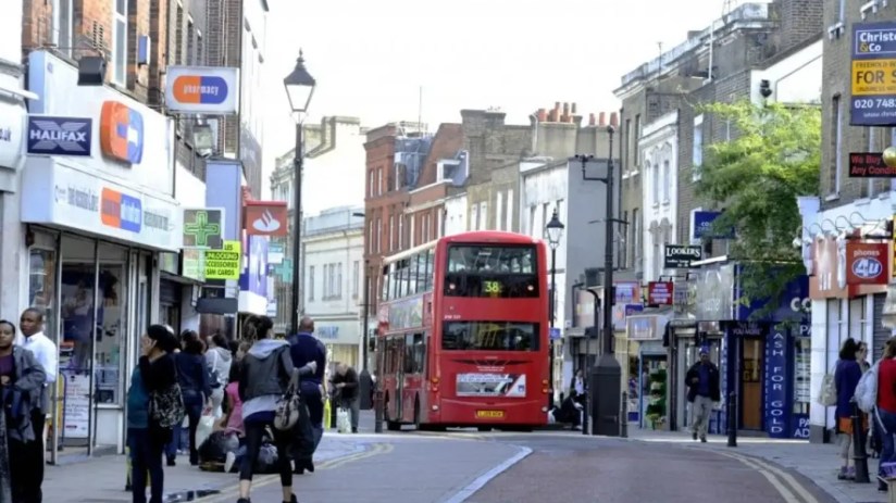 One of London's iconic red double-decker buses.