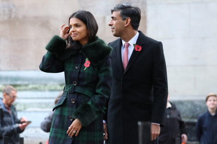 Rishi Sunak and his wife Akshata Murty are worth more than &pound;650m, the Sunday Times Rich List has revealed.&nbsp;Photo: PA