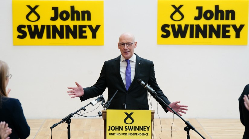 Former SNP leader John Swinney confirms he is running to succeed Humza Yousaf as First Minister of Scotland. Photo: PA