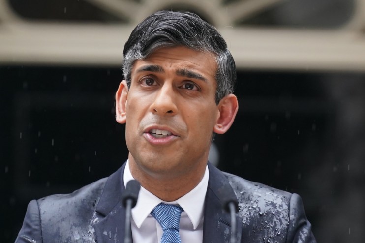 Prime Minister Rishi Sunak issues a statement outside 10 Downing Street, London, after calling a General Election for July 4. Picture date: Wednesday May 22, 2024. PA Photo. See PA story POLITICS Election. Photo credit should read: Stefan Rousseau/PA Wire