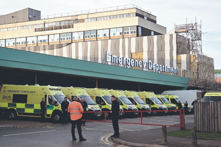 Ambulances are seen parked outside of Aintree University Hospital on December 20, 2022 in Liverpool, United Kingdom. (Photo Annabel Lee-Ellis/Getty Images)