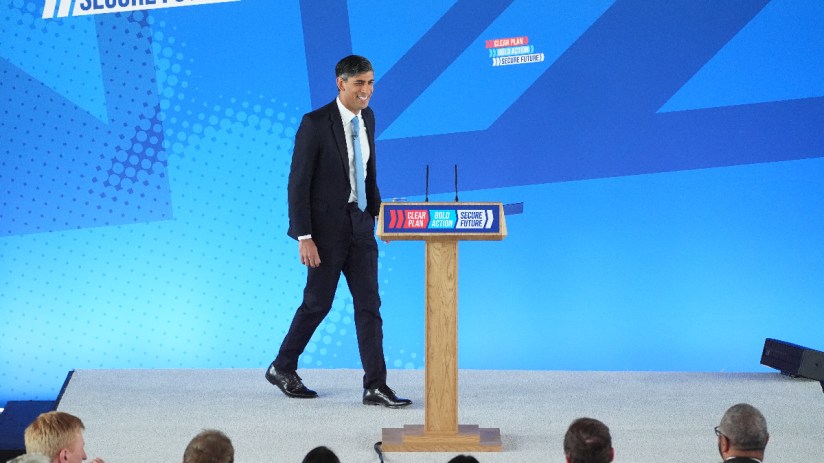 Rishi Sunak launched the Conservatives&rsquo; manifesto at Silverstone race track, ahead of the July 4 general election. Photo: PA