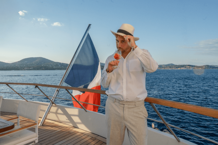 Morning Wire's Deputy Life&Style Editor Adam Bloodworth making new friends aboard Le Ponant (Photo: Jack Degg)