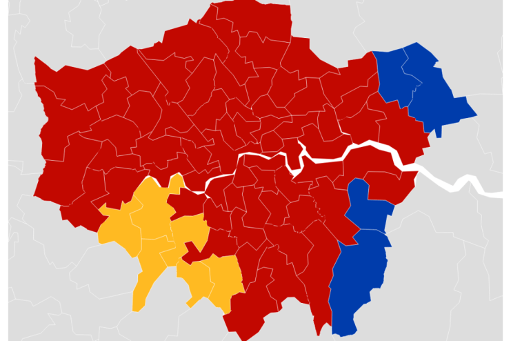 The Tories risk being reduced to just four seats in the capital - and losing inner London entirely - according to a major poll by YouGov. Photo: YouGov