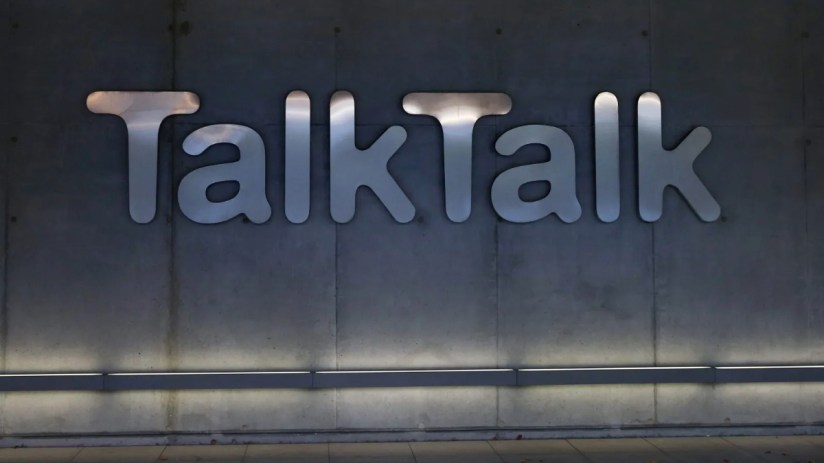 Image of the TalkTalk logo on a wall