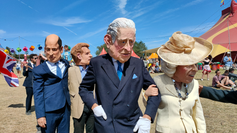 King Charles and Queen Camilla (sort of) at Glastonbury