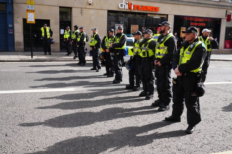 King Charles offered his &ldquo;heartfelt thanks&rdquo; to the police for restoring order, as they continue to remain on high alert.