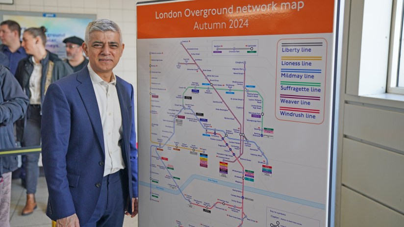 ]Mayor of London Sadiq Khan during a visit to Highbury and Islington underground station. Source: Jonathan Brady/PA Wire