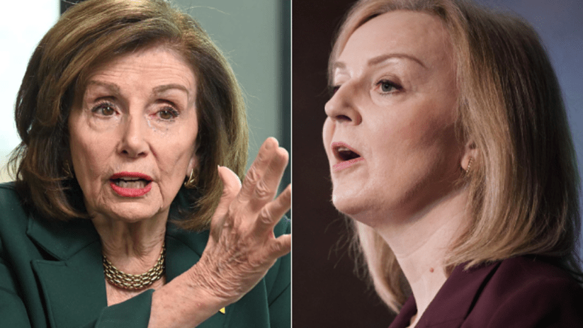 Nancy Pelosi has criticised Liz Truss for claiming the &ldquo;world was safer&rdquo; under Donald Trump&rsquo;s presidency. Photos: PA