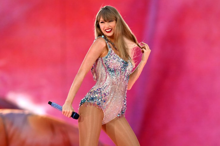 Taylor Swift performs on stage during The Eras Tour at Wembley Stadium on 15 August, 2024 in London, England. (Photo by Kate Green/Getty Images)