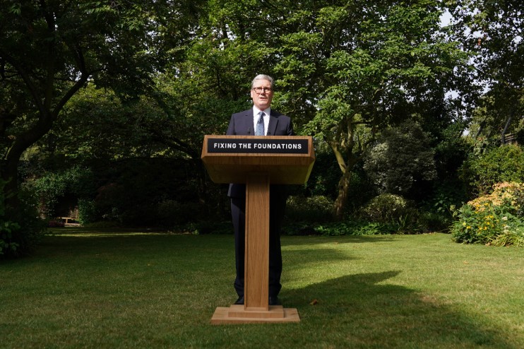 Prime Minister Sir Keir Starmer during his speech and press conference in the Rose Garden at 10 Downing Street, London, where he promised his Government will do the 'hard work' to 'root out 14 years of rot' under the Tories. (Stefan Rousseau/PA Wire)