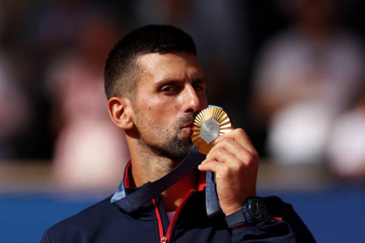 Novak Djokovic became just the fifth tennis player to complete the career Golden Slam after beating Spaniard Carlos Alcaraz 7-6 7-6 yesterday in the men&rsquo;s singles final at the Paris 2024 Olympic Games.
