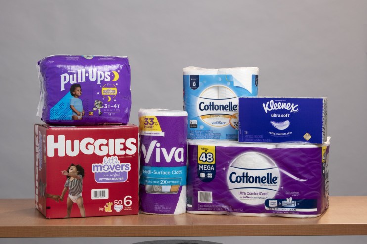 Kimberly-Clark is behind brands such as Huggies, Andrex and Kleenex.